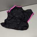 Eomenie Women's Tankini Swimsuits Two Piece Tummy Control Bathing Suit Color Block Slim Swimwear with High Waisted Bottom (Large, Black and Pink)