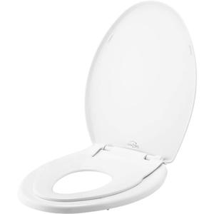 Bemis 1500EC 162 Wood Toilet Seat with Easy Clean & Change Hinges, Elongated,  White