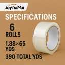 Clear Packing Tape, 6 Rolls 1.88inches Wide, 65 Yards Per Roll, 390 Total Yards Tape for Shipping Packaging Moving Sealing, Thicker Clear Packing Tape, (2.7Mil x 1.88" x 65Yds)