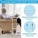 THOOUM Bed Rails for Elderly Adults Safety, Adjustable Bed Cane for Elderly, Heavy Duty Stand Assist Railing for Seniors, for Couch, Chair, Full, Twin Bed (260LBS Loading, 5 Heights, White)