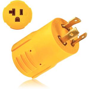 NEMA L5-30P to 5-15/20R RV Generator Adapter, 3-Prong Locking Generator Shore Power Adapter: NEMA L5-30P to Household Regular 5-15R/5-20R Inlet Connector - 30A to 110V/120V for RVs & Marine