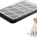 Mifoci Dog Pee Pad Holder Potty Tray Portable Dog Litter Box Toilet Training for Indoor Outdoor Small Medium Large Pet Puppy(Black,25.59 x 18.9 Inches,1 Pcs)