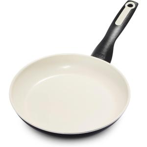 GreenPan Rio Healthy Ceramic Nonstick 8" Frying Pan Skillet, Soft Grip Handle, Breaktfast Meal Set, PFAS-Free, Dishwasher Safe, Oven Safe, Black