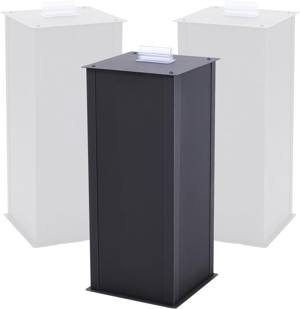 LEIFIDE 19 8 1/2 8 1/2 inch Rotating Metal Black Four-Sided Magnetic Display Stand, suitable for magnetic keychains, jewelry, badges, models, jewelry fridge magnets, etc