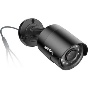 ANNKE 1080p Security Camera 4-in-1 CCTV Bullet Wired Cam, AHD/TVI/CVI/CVBS, Analog Surveillance Video Add-On Black Camera for Outdoor Use, 100ft Clear Night Vision (Power Adapter Not Included) - E200