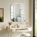 Silver Wall Mirror-Beveled Edge Frameless Mirror for Bathroom, Vanity, Bedroom, Rectangle Mirrors （32X24inch）