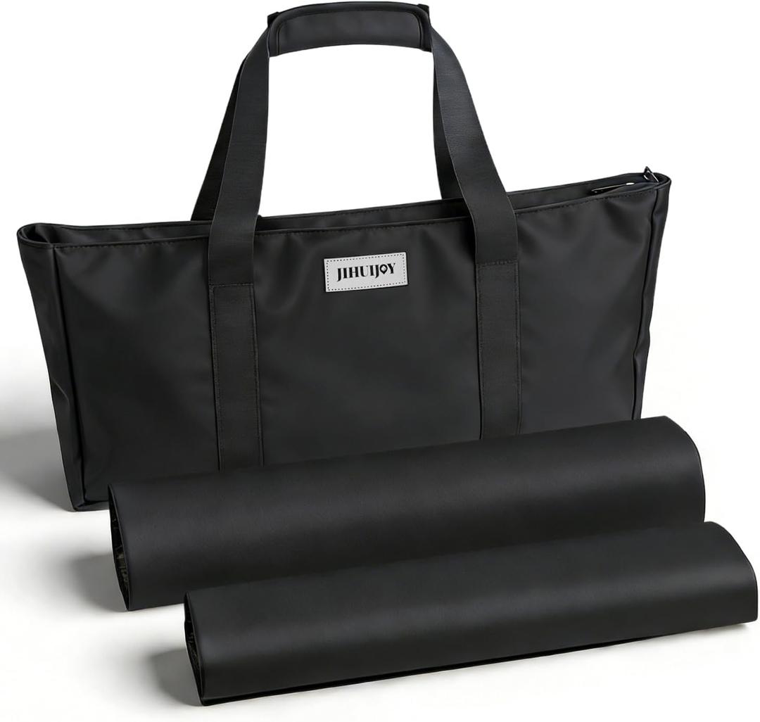 Empty Mahjong Bag, Black Soft American Mahjong Bag with Two Wrappers (Case Only, Mahjong Tiles, Trays and Mah jong Racks/Pushers not Include)