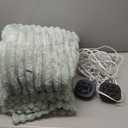 Bedsure Electric Blanket Queen Size - Thick Striped Flannel Electric Blanket with Dual Control, Heating with 10 Heat Settings & 10 Time Settings, 8 hrs Timer Auto Shut Off (84x90 inches, Green) (11 - Emerald Green)