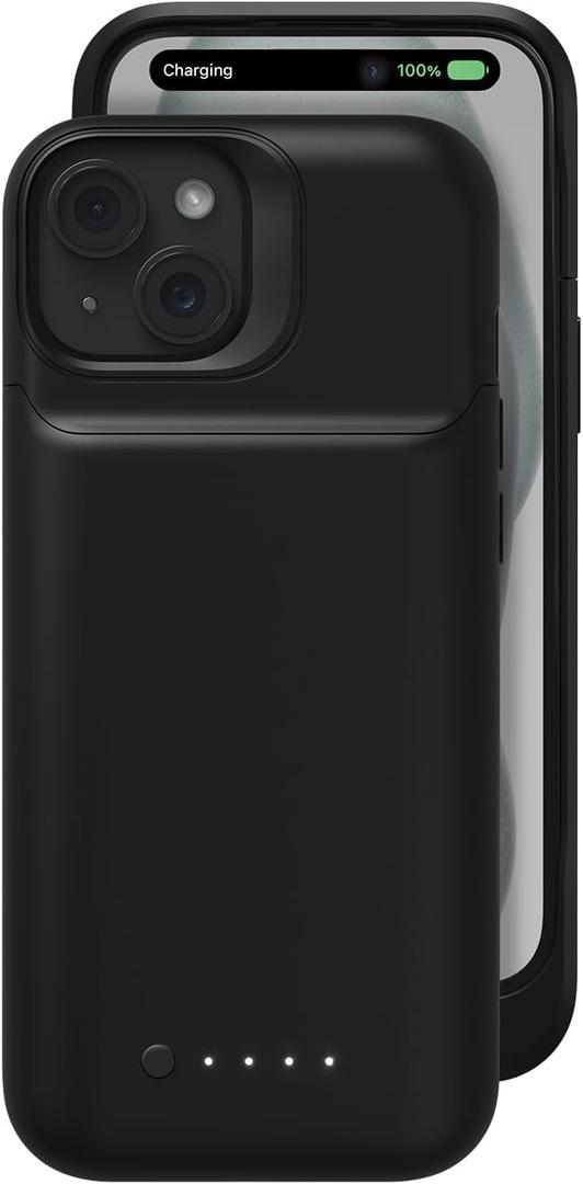 Mophie Juice Pack iPhone 15 Battery Case - Legendary Power & Protection - Up to 50% Extra Battery, 6ft Drop Safety, Eco-Friendly Design, Black