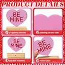 Yousoontic 6 Pcs Valentines Day Heart Wood Sign Love Heart Candy Tabletop Centerpiece Colorful Conversation Hearts Wooden Block Table Decorations for Wedding Party Office Tiered Tray Home Shelf Gift
