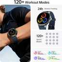 Woneligo Smart Watch for Men,1.57inch AMOLED Touchscreen Fitness Watch for iPhone & Android,Heart Rate/Sp02/Sleep Monitor,110+ Sport Modes IP68 Waterproof Bluetooth Calls (Blue, 1.57)