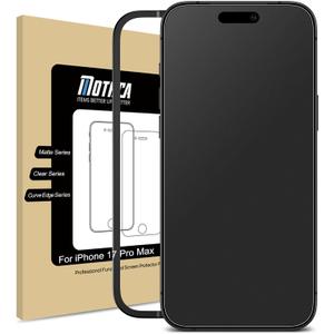 Mothca Matte Glass Screen Protector for iPhone 17 Pro Max (6.9 inch) Anti-Glare & Anti-Fingerprint Tempered Glass Clear Film, [Easy Installation Frame] Case Friendly, Bubble Free - Smooth as Silk