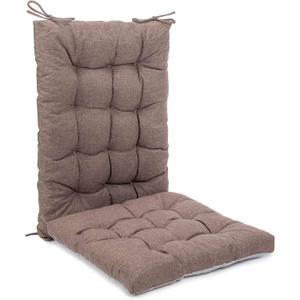 Rocking Chair Cushions Comfortable Tufted Seat Cushion Pads Non-skid Backed Set of Backrest Cushion and Seat Bottom for Porch Rocker Adirondack Chair (Chocolate, Backrest-24X17, Bottom-17x17)