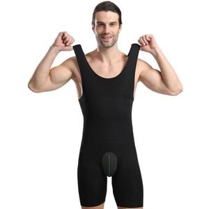 BaronHong Mens Sleeveless Full Body Shaper Underwear Slimming Compression Bodysuit Shapewear Tummy Chest Control 3XL