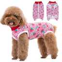 BRKURLEG Small Dog Surgery Recovery Suit Female Male, Anti Licking Breathable Pet Recovery Suit Dogs & Cats, Dog Onesie E-Collar & Cone Alternative, Soft Dogs Surgical Pajamas, L