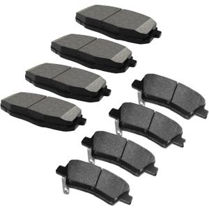 Ceramic Brake Pads Kits 8 Pcs Front Rear Brakes Pads Replacement Set for 2014 2015 2016 KIA SOUL w/Hardware