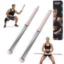 Flexella Portable Ropeless Battle Ropes, HIIT & Low Impact Cardio Workouts, Transform into Fitness Bar, Cordless Battle Ropes for Home Gym, Compact Gym Equipment for Men & Women (Pink)