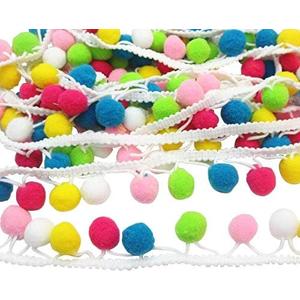 5yards Colorful 15mm Pom Pom Ball Fringe Trim Ribbon for Clothes Sewing Home Party Wedding Decoration Lace Ribbon Craft Supply