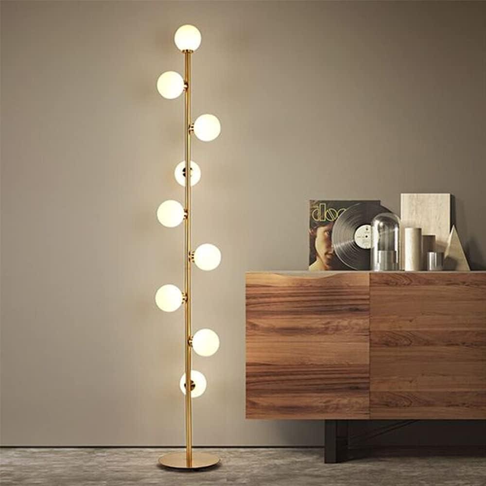 Modern Floor Lamp 9 Balls Frosted Glass Globe Floor Lamp for Living Room,LED Standing Light, Gold Corner Pole Lamp for Office Bedroom, Study Room, Hotel, Luxury Brass Standing lighting (Cool white) Modern Floor Lamp 9 Balls Frosted Glass Globe Floor Lamp for Living Room,LED Standing Light, Gold Corner Pole Lamp for Office Bedroom, Study Room, Hotel, Luxury Brass Standing lighting (Cool white)