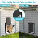 ClawJaw Extra Large Dog Door for Wall, Metal Frame and Telescopic Tunnel Pet Door, Double-Sided Wind Deflector and Magnetic Flaps, Easy to Install, Black (Pets Up to 220 Lb) X-Large