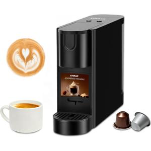 CHULUX RectoCafé Espresso Machine for Nespresso Original Capsule Pod, 20 Bar Professional Italian Pump Coffee Machine, Extra Mini Espresso Maker for Home & Office, Black