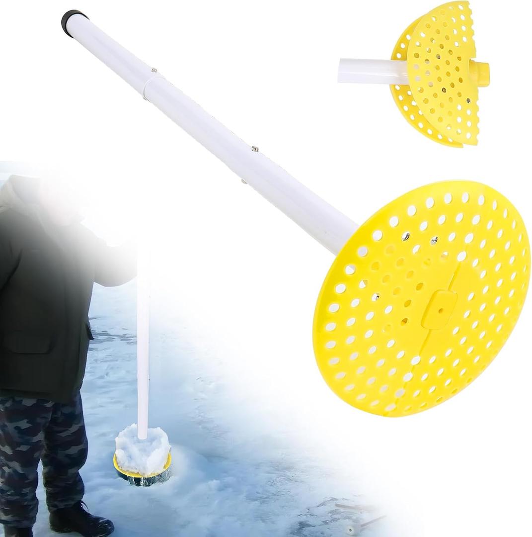 Plastic Ice Fishing Scoop Skimmer, Ice Fishing Scoop with Long Handle for Ice Removal, Ice Fishing Skimmer, Ice Fishing Gear and Ice Fishing Accessories