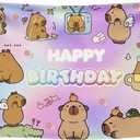 8x6FT Capybara Backdrop Capybara Themed Supplies for Boys Girls Baby Shower Cute Capybara Photo Background for Kids Birthday Decorations Photo Studio Props Vinyl