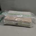 Large 22 Quart Linen Fabric Foldable Storage Bin Cube Organizer Basket with Flip-Top Lid & Handles, Clothes Blanket Box for Home, Office, Closet, Beige & White, 4 Pack 14.6 x 9.5 x 9.5