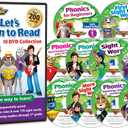 Lets Learn to Read 10 DVD Collection by Rock N Learn (170 sight words, covers all phonics rules, vowels, consonants, blends, digraphs, practice sections to build reading fluency, 80 downloadable worksheets and more.)