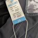 Halcurt Women's Plus Built in Bra Rash Guard Two Piece Swim Shirt and Pockets Boyleg Shorts (2X)