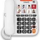 VTECH SN1127 Amplified Corded Answering System. 8 Photo Speed Dial, 90dB Ringer Volume, Big High-Contrast buttons, Audio Booster(+40db), Visual Ringer. Perfect for Seniors, Visually & Hearing Impaired