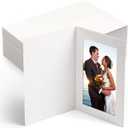 150 Pack Photo Folders Cardboard Picture Frame Photo Frame Note Cards Cardboard Folders Paper Greeting Cards Inserts for Portraits Christmas Wedding Graduation(4 x 6 Inch,White)