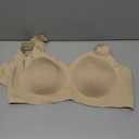 PoseFree Womens Seamless Wireless Supportive Bra Push Up Comfort Soft No Underwire Full Coverage T-Shirt Bra (Beige, XL)