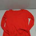 Roselux Womens Long Sleeve V Neck Ribbed Knit Fitted Casual Tops Tee Slim Basic Shirt (Red) X-Large