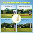 Baseball Rebounder Net,4x4.5FT Multi-Sport Pitch Back Rebounder Steel Frame with 4 Adjustable Angles, 40pcs Bungees Soccer, Volleyball&Lacrosse Trainer for Solo Fielding