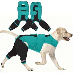 Yternal Recovery Suit for Dogs Soft Breathable Surgery Sleeve for ACL TPLO | Dog Surgery Suit Anti-Licking Wrap with Reflective Strips,Easy-to-Wear Post-Surgery Cover for Male & Female,Adjustable Fit, Large