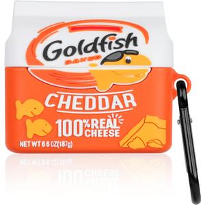 Oqplog for AirPod Pro 2019/Pro 2 Gen 2022 Case Food Cover for AirPods Pro Silicone Cases Air Pods Pro Cute Funny Cartoon 3D Kawaii Fun Soft Cool Unique for Girls Boys Teen Girly (Gold Fish Cookie)