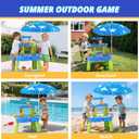 Wee Wonders 3-Tier Water Table with Adjustable Umbrella for Kids, Blue
Kids Sand Water Table includes Sand Toys & Fishing Game, Sensory Activity Playset for Outdoor Beach, Summer Toys for Boys 3+