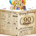 90th Birthday Card for Men Women, Funny 3D Pop Up 90th Birthday Gifts for Grandma Mom Dad, Back In 1936 Happy 90 Year Old Birthday Decorations Cards for Her Him, Classy Vintage