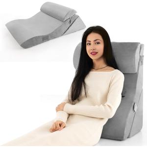 Giantex 3 PCS Bed Wedge Pillow Set, Ergonomic Incline Pillow with Machine-Washable Cover, Orthopedic Post-Surgery Triangle Pillow Set for Snoring, Acid Reflux, Back Pain, Grey Giantex 3 PCS Bed Wedge Pillow Set, Ergonomic Incline Pillow with Machine-Washable Cover, Orthopedic Post-Surgery Triangle Pillow Set for Snoring, Acid Reflux, Back Pain, Grey