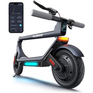 MEGAWHEELS Electric Scooter,Electric Scooter Adults Teens,10in Pneumatic Tires,350/500/600W Motor,19/31 Miles Range,15.5mph E Scooter with Smart APP Control for Commuting, Outdoor, Short Travel Gift