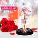 Childom Valentines Gifts for Her,Birthday Gifts for Women,Valentines Day Flowers Gifts for Mom,Women,Her,Wife,Grandma,Light Up Rose in Glass Dome,Colorful Rainbow Mothers Day Flowers for Delivery