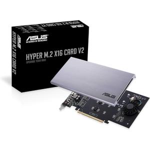 ASUS Hyper M.2 X16 PCIe 3.0 X4 Expansion Card V2 Supports 4 NVMe M.2 (2242/2260/2280/22110) Upto 128 Gbps for Intel VROC and AMD Ryzen Threadripper NVMe Raid