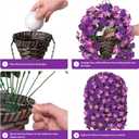 HyeFlora Artificial Flowers with Basket for Outdoors, 3pcs Faux Hanging Morning Glory Silk Fake Flowers Lifelike Plants UV Resistant Flowers for Outside Planter Patio Garden Porch Decor (Purple red)