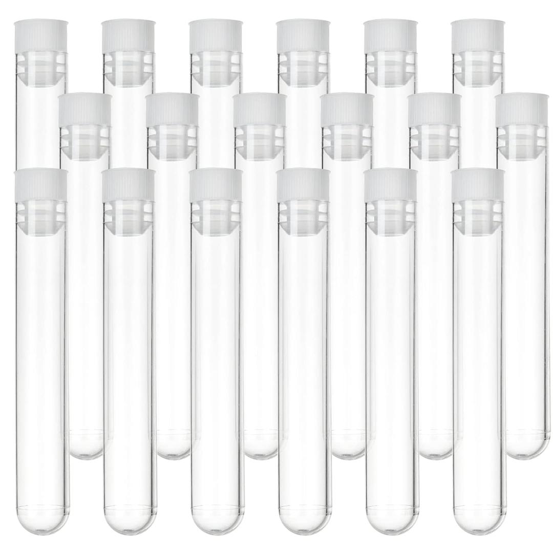 250Pcs Test Tubes with Caps, 16x100mm Plastic Test Tubes with Caps for Scientific Experiments, Bath Salts, Candy Storage, Party Favors, Halloween