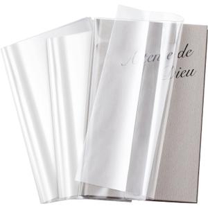 ReliThick 100 Pack Adjustable Transparent Book Covers 7.5 x 15 Inches Clear Plastic Waterproof Covers, with Self Adhesive Closure, Protector Against Dust, Wear, Paperback Sleeve for Books
