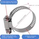 ROADFORMER 1.75" Worm Gear Hose Clamp - SAE 28 Size, Full Stainless Steel with 1/2" Band Width, Working Range 33mm - 57mm Hose Clamps,10 Pack
