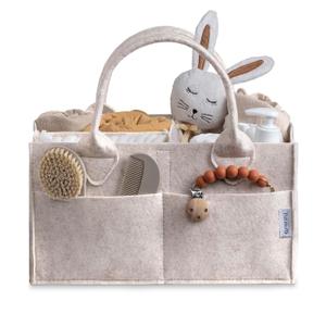 PUTSKA Baby Diaper Caddy Organizer - Nursery Storage Basket for Diaper Station, Baby Basket Shower List and Registry Gift Must-Haves, Newborn Essentials, Nursery Decor for Boy or Girl - Mocha, Regular