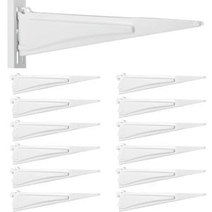 Menkxi 12 Pcs Locking Shelf Bracket Track Locking Wire Shelf Brackets for Adjustable Closet Systems Closet Organization Heavy Duty (12 Inch)