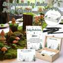 Thyle 134 Pcs Baby It's Cold Outside Shower Games Woodland Winter Baby Shower Games Prediction Advice Cards with 12 Color Pens Keepsake Box for Boys and Girls Winter Neutral Party(Green,Tree)